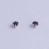 Six Prong Studs: 4mm Iolite