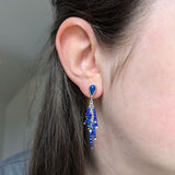 Beaded Lapis Studs