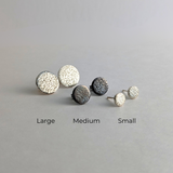 Speckled Studs: Medium, Oxidized Sterling Silver