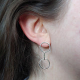 Double Link Studs: Polished Sterling Silver