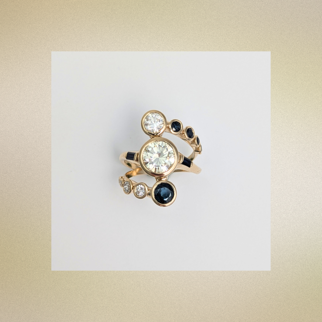 Custom Heirloom Jewelry: Kirsten’s Diamond and Sapphire Ring Redesign ...