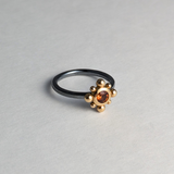 Bezel Ball Ring: 14k Yellow Gold & Sterling Silver