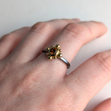 Bezel Ball Ring: 14k Yellow Gold & Sterling Silver