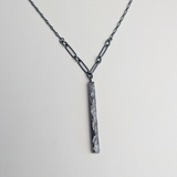 Oxidized Hammered Bar Necklace