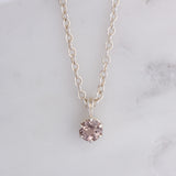 Pink Tourmaline Necklace: Polished Sterling Silver