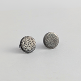 Speckled Studs: Medium, Oxidized Sterling Silver