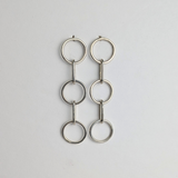 Triple Link Studs: Polished Sterling Silver