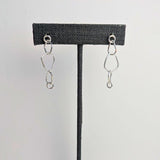 Irregular Chain-link Studs: Polished Sterling Silver