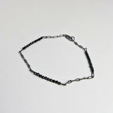 Accented Chain Bracelet: Oxidized Sterling Silver & Black Spinel