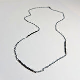 Accented Chain Necklace: Oxidized Sterling Silver and Black Spinel