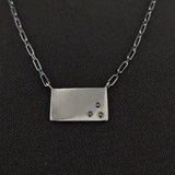 Accented Rectangle Pendant: Oxidized Sterling Silver