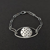 Oval Charm Bracelet: Oxidized Sterling Silver