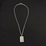 Accented Tablet Necklace: Polished Sterling Silver